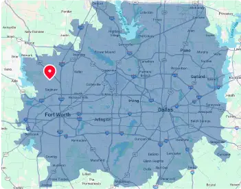 Service area for Hensley Heating & Cooling